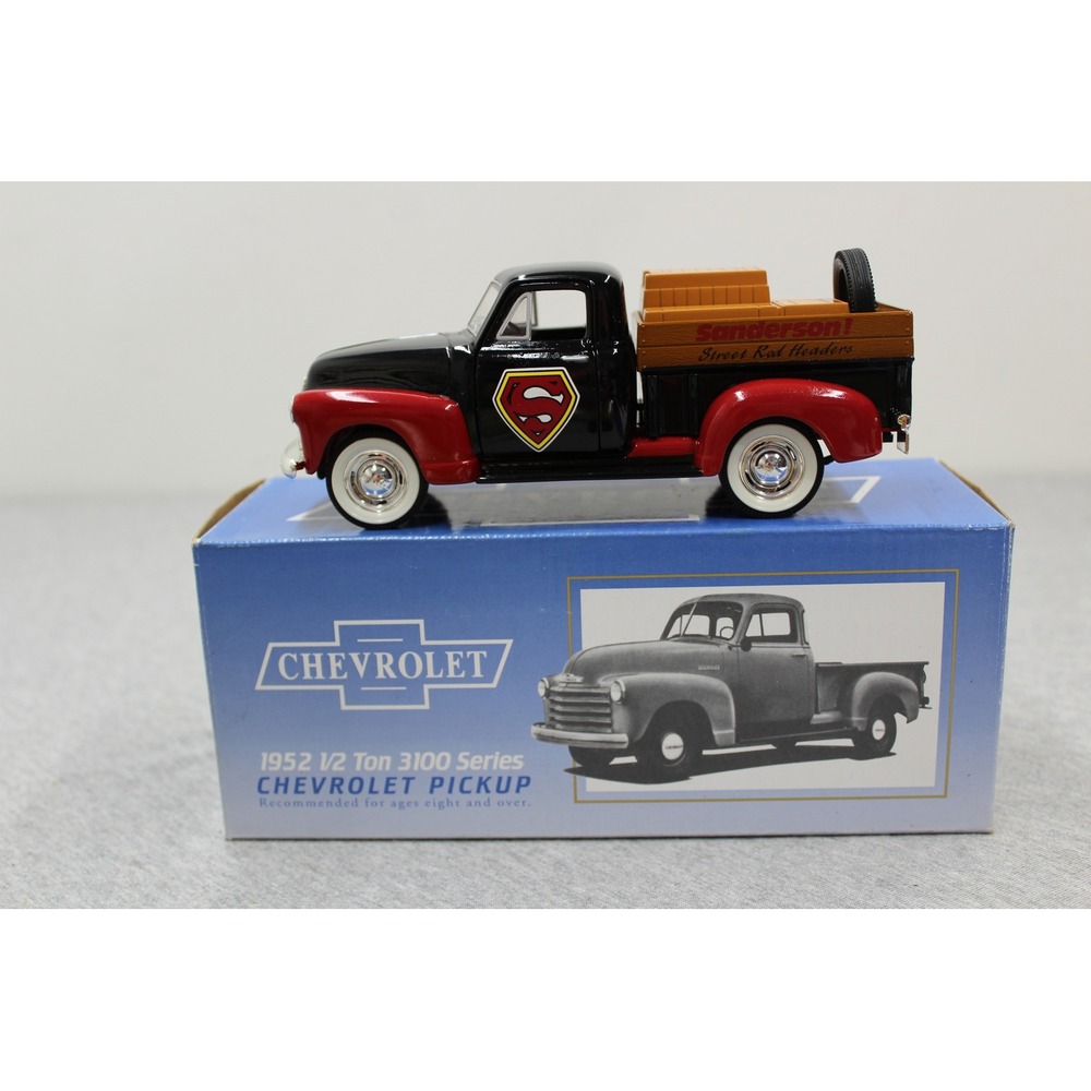 Eastwood 1952 Chevy Pickup Truck Diecast Black Red Sanderson Headers Superman